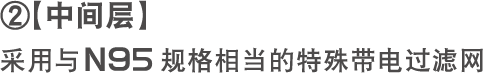 【中间层】采用与N95规格相当的特殊带电过滤网
